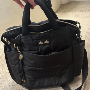 Itzy Ritzy Dream Convertible Diaper Bag Black Puffer Gold